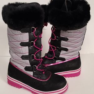 Justice Girls Size 4M Faux Fur Winter Snow Boots